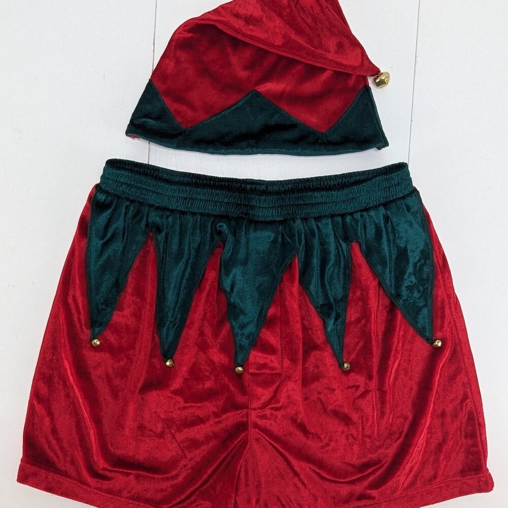 Accents by Isaco Men's Christmas Elf Boxers and Hat Medium M Novelty Gift NWOT
